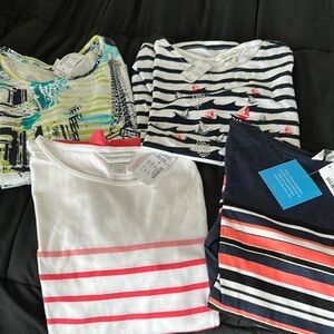 Lot of Four Never worn Christopher and Banks 3/4 sleeve Tees - Size M